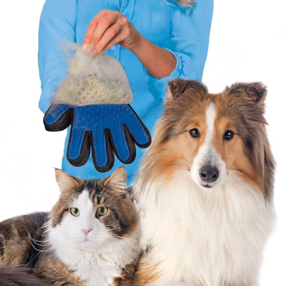 Katzenpflege-Handschuh für Katzen, Wollhandschuh, Tierhaar-Enthaarungsbürste, Kamm-Handschuh für Haustier, Hund, Reinigung, Massage-Handschuh für Tiere